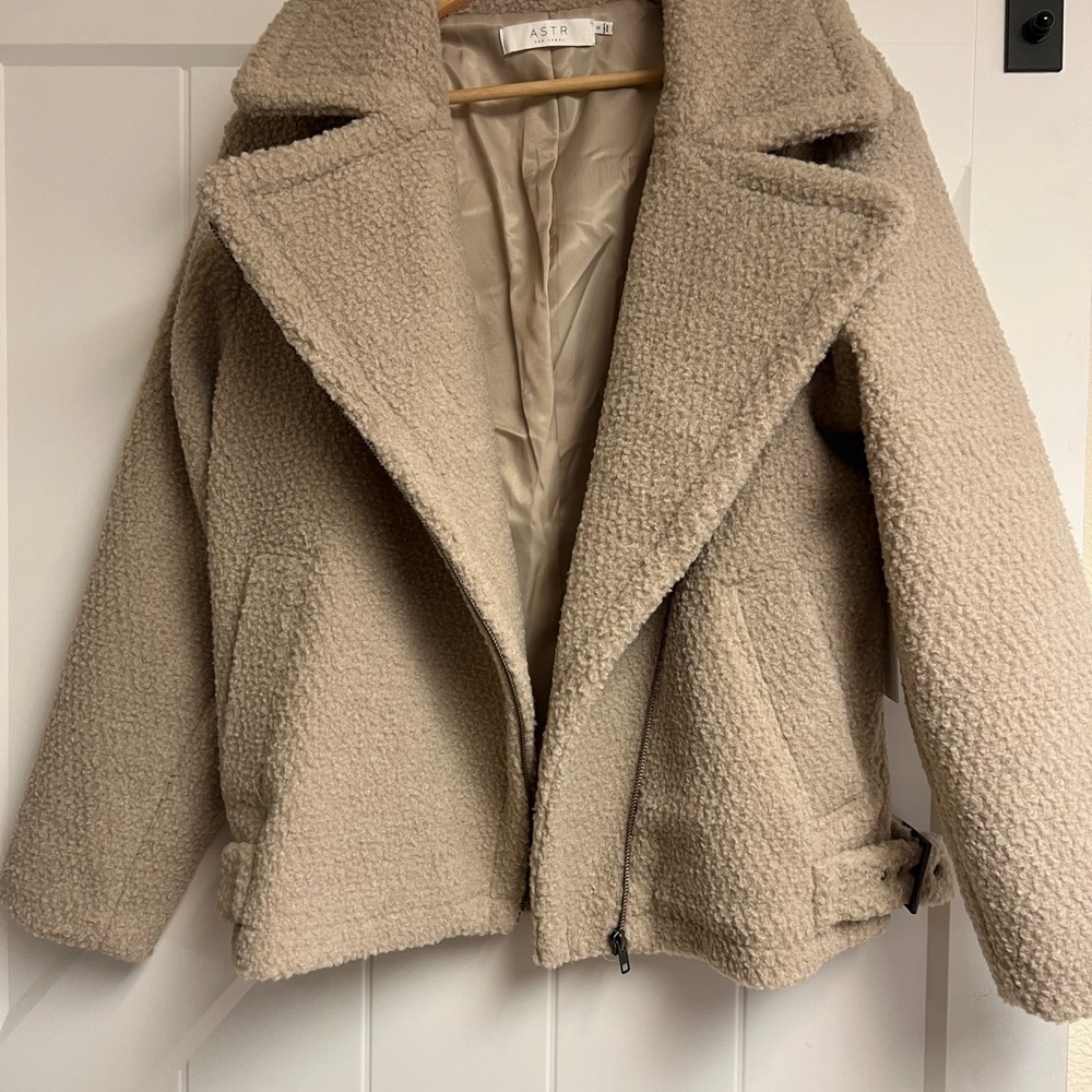 NWT Astr Cream Teddy Jacket